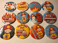 Firefighter Party Buttons: Custom Gender & Hair Color Favors