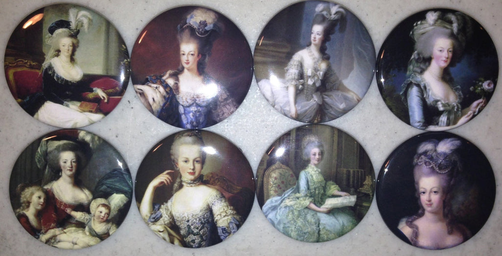 Marie Antoinette Magnets: Vintage Portrait Buttons, Pinbacks, Flatbacks