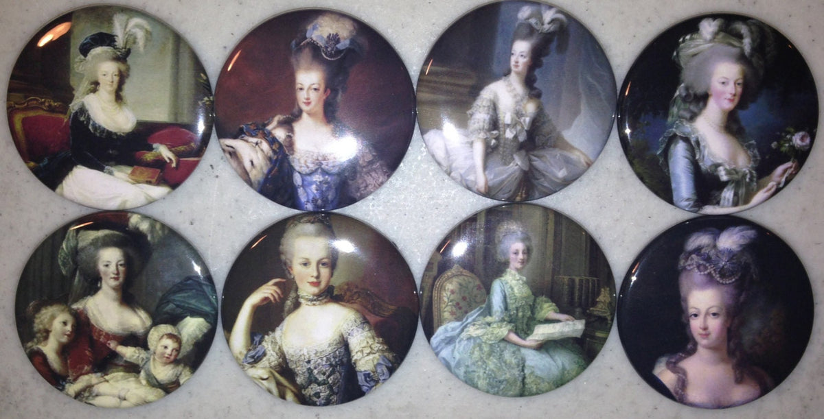 Marie Antoinette Magnets: Vintage Portrait Buttons, Pinbacks, Flatbacks