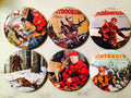 Vintage Hunting Picture Buttons: Pinback or Magnet - Set of 6